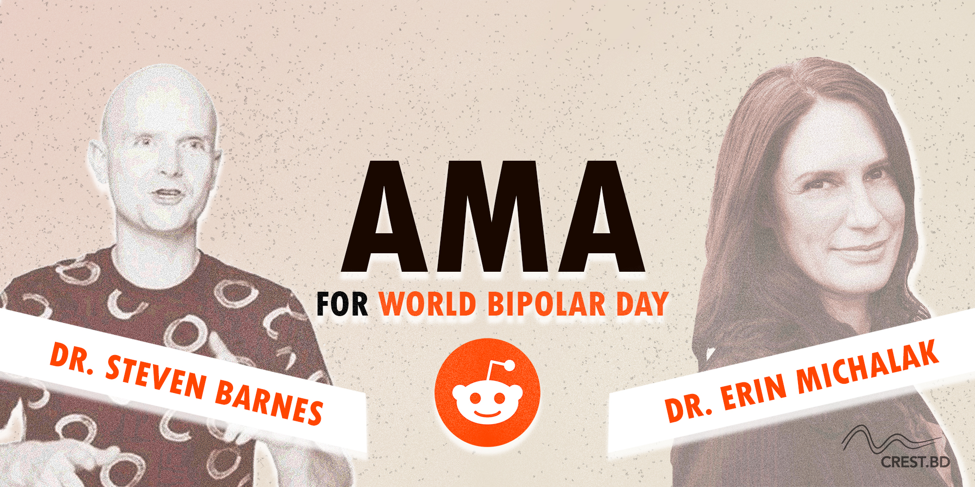 Ask Steven Barnes & Erin Michalak anything on Reddit for World Bipolar Day!