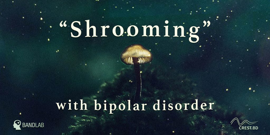 A banner for Drs. Pleet and Woolley's blog post about psilocybin. A glowing mushroom sits in a dark forest and is surrounded by pinpricks of light.