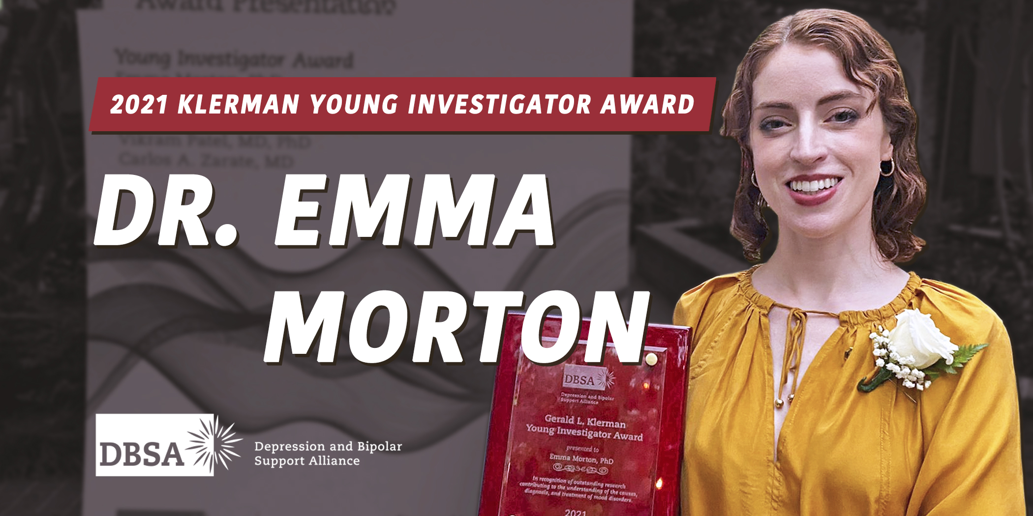 Congratulations to Dr. Emma Morton for winning the Gerald L. Klerman Young Investigator Award!