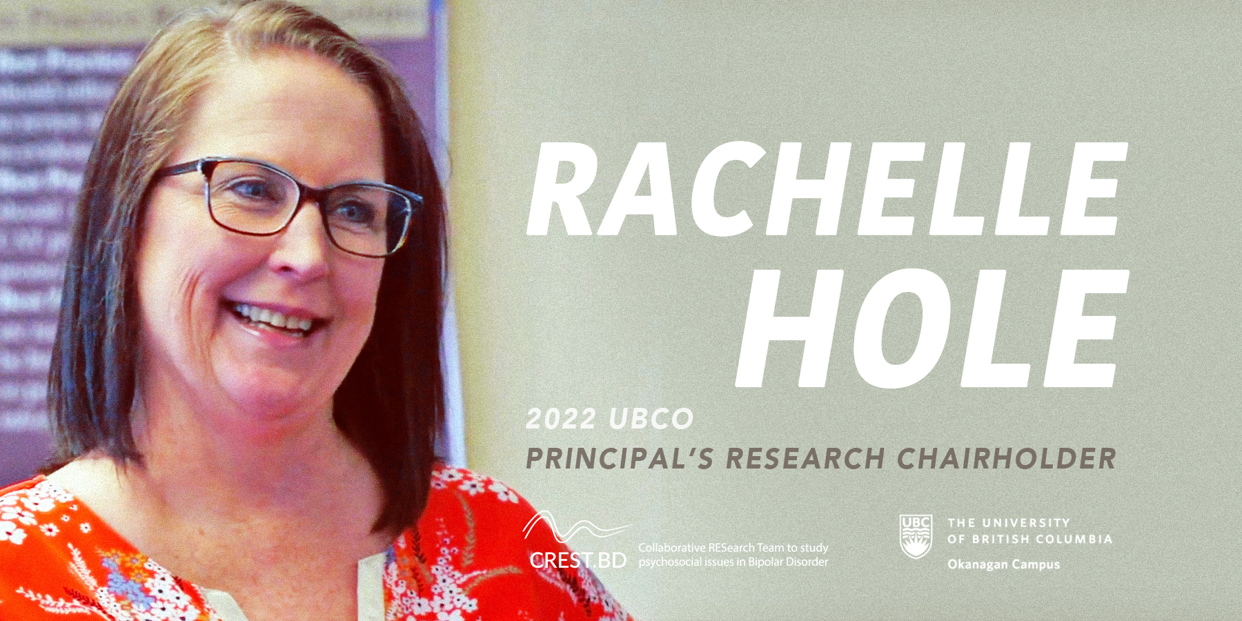 Rachelle Hole Appointed Tier 1 Research Chair at UBC Okanagan!
